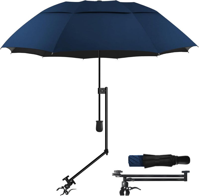DUOUPA Patio Umbrellas UPF 50+ 360 ° Adjustable Shade Umbrella,Beach Umbrella with Universal Clamp,Beach Clamp on Umbrella,suitable for Patio,beach chairs,golf carts, wheelchairs,carts,bleachers,camping and fishing - Image 1